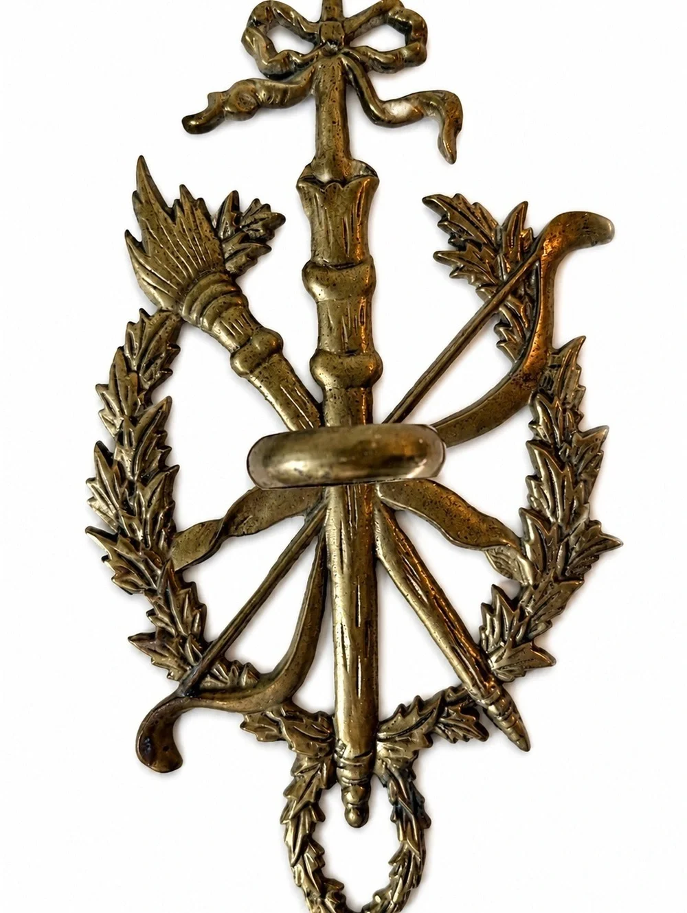 Antique French Style Trophy of Love Wall Plaque | Cupid Bow Quiver Torch  Laurel